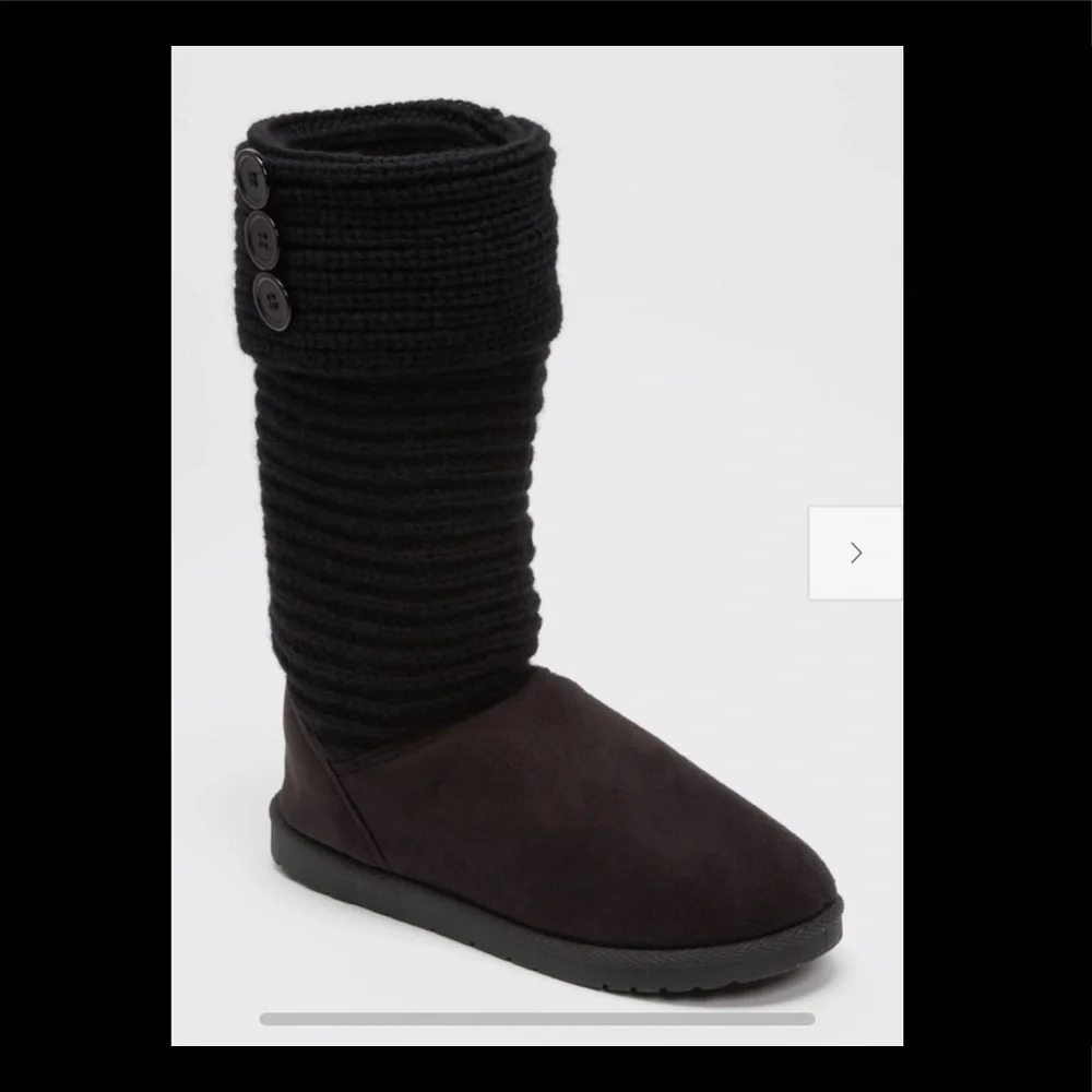 NWT Black Cozy Knit Tall Boots - Picture 3 of 5
